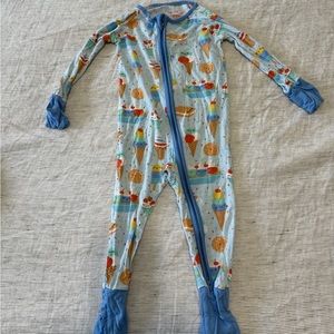 Little Sleepies Ice Cream Social zippy print in blueberry, size 6-12m